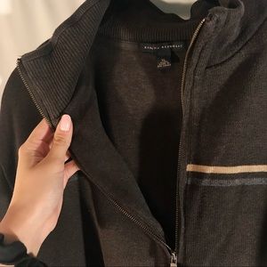 Rare Banana Republic Brown Zip Pullover Stripes